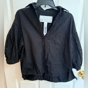 Ticca eyelet black blouse